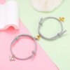 Bracelet amitié de Couple Romantiques en Forme de Cœur, Pendentif Clé, Corée, Rose, Noir