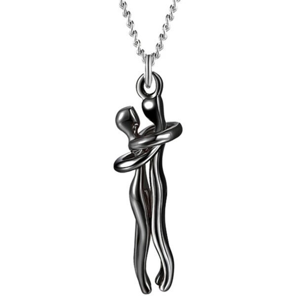 Collier pendentif étreignant exquis pour couple, bijoux d'amour de la journée de Léon, mode féminine