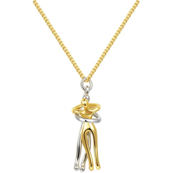 Collier pendentif étreignant exquis pour couple, bijoux d'amour de la journée de Léon, mode féminine