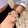 Bracelet amitié Amour coeur Couple Bracelet pour amoureux femmes hommes fabriqué à la main réglable