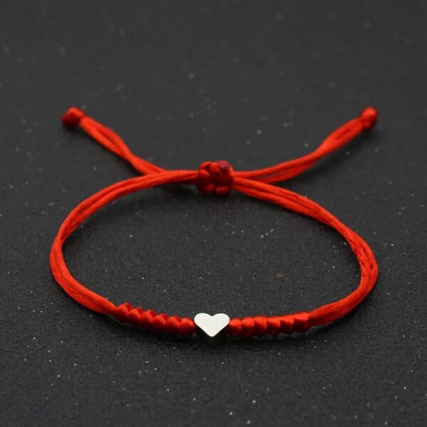 Bracelet amitié stressés réglables pour hommes et femmes, bracelet à breloques en forme de cœur d'amour
