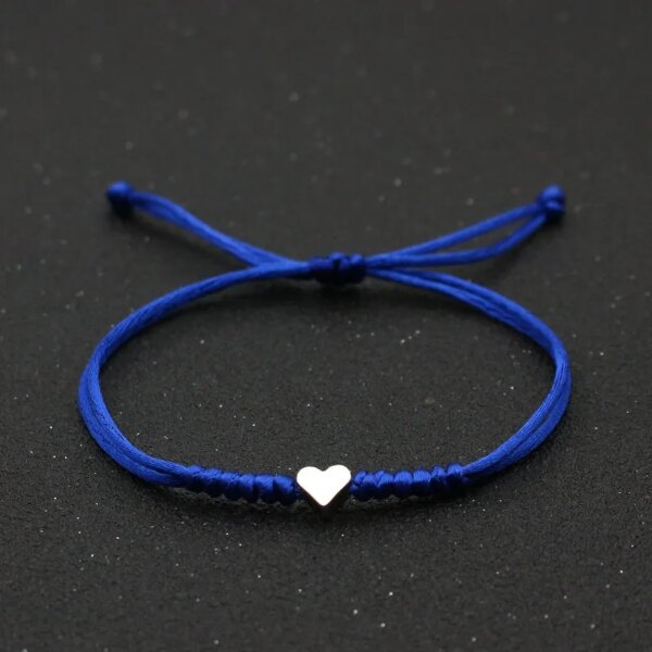 Bracelet amitié stressés réglables pour hommes et femmes, bracelet à breloques en forme de cœur d'amour