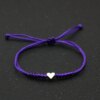Bracelet amitié stressés réglables pour hommes et femmes, bracelet à breloques en forme de cœur d'amour