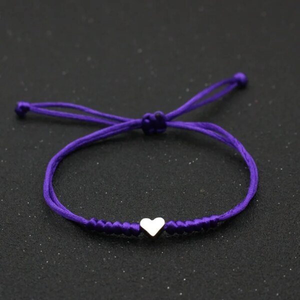 Bracelet amitié stressés réglables pour hommes et femmes, bracelet à breloques en forme de cœur d'amour