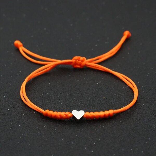 Bracelet amitié stressés réglables pour hommes et femmes, bracelet à breloques en forme de cœur d'amour