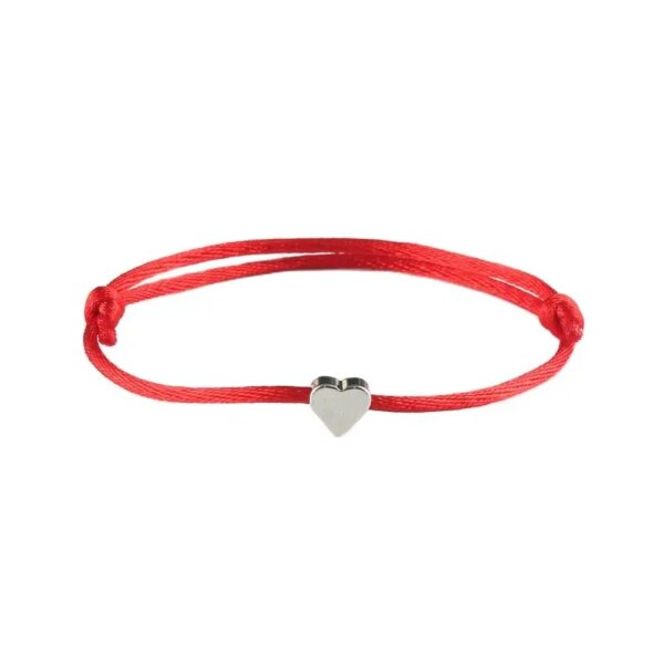 Bracelet amitié stressés réglables pour hommes et femmes, bracelet à breloques en forme de cœur d'amour