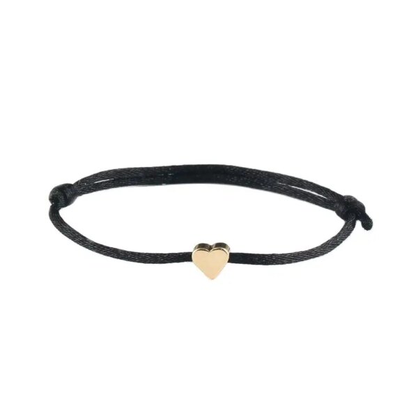 Bracelet amitié stressés réglables pour hommes et femmes, bracelet à breloques en forme de cœur d'amour