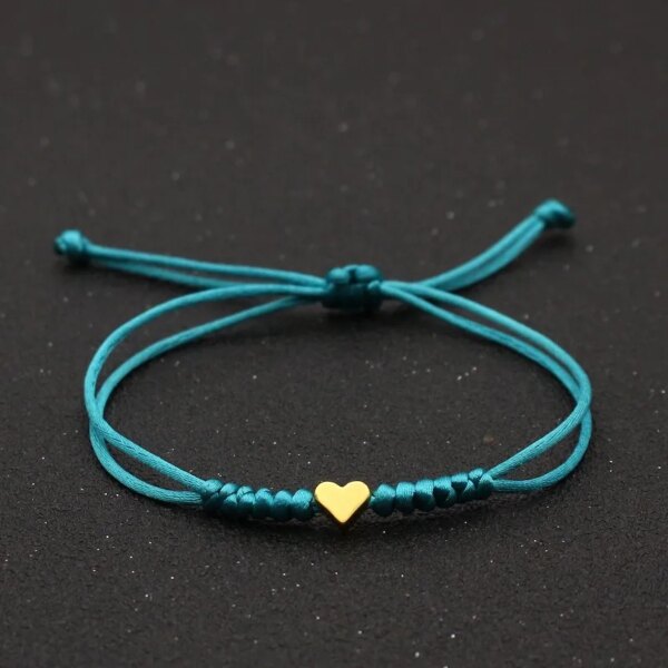 Bracelet amitié stressés réglables pour hommes et femmes, bracelet à breloques en forme de cœur d'amour