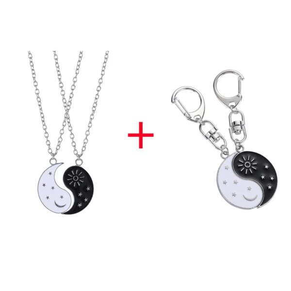 Collier Yin et Yang en alliage à deux pétales de poisson, pendentif de Couple, accessoires de bijoux à la mode, cadeau d'anniversaire, offre spéciale