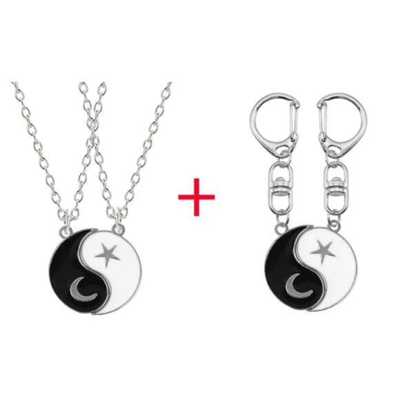74842-ab443b.jpg Collier Yin et Yang en alliage à deux pétales de poisson, pendentif de Couple, accessoires de bijoux à la mode, cadeau d'anniversaire, offre spéciale