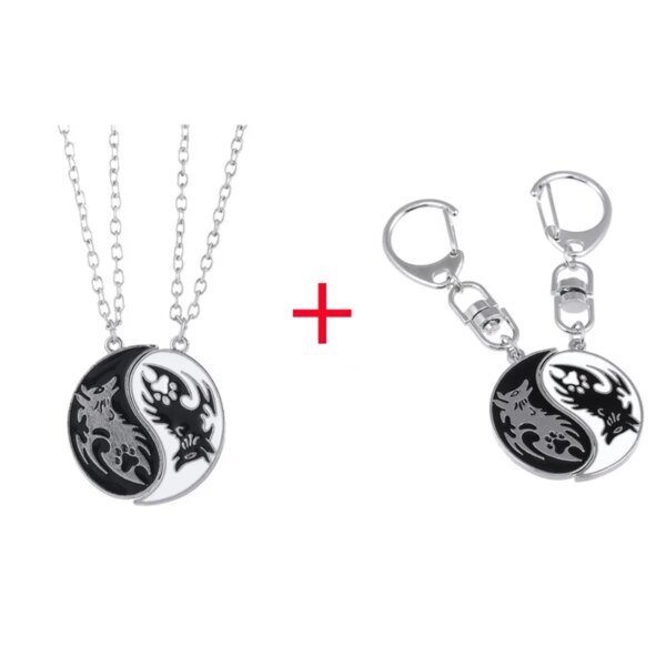 74851-a947bc.jpg Collier Yin et Yang en alliage à deux pétales de poisson, pendentif de Couple, accessoires de bijoux à la mode, cadeau d'anniversaire, offre spéciale
