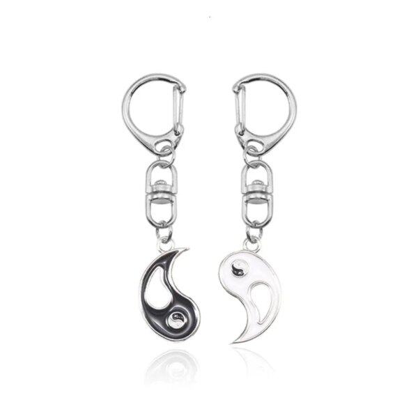 Collier Yin et Yang en alliage à deux pétales de poisson, pendentif de Couple, accessoires de bijoux à la mode, cadeau d'anniversaire, offre spéciale
