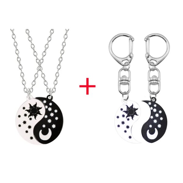Collier Yin et Yang en alliage à deux pétales de poisson, pendentif de Couple, accessoires de bijoux à la mode, cadeau d'anniversaire, offre spéciale