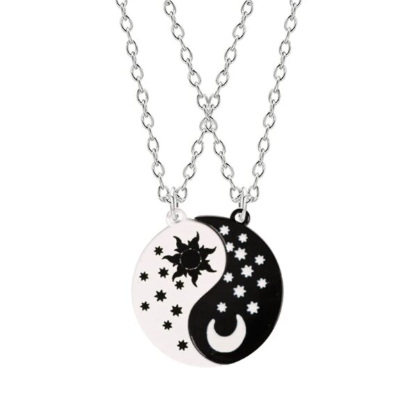 74866-2b7621.jpg Collier Yin et Yang en alliage à deux pétales de poisson, pendentif de Couple, accessoires de bijoux à la mode, cadeau d'anniversaire, offre spéciale