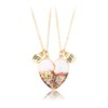 Collier en forme de cœur pour enfants, 2 pièces, mignon, pendentif meilleur ami, mode Couple, chaîne, bijoux d'amitié