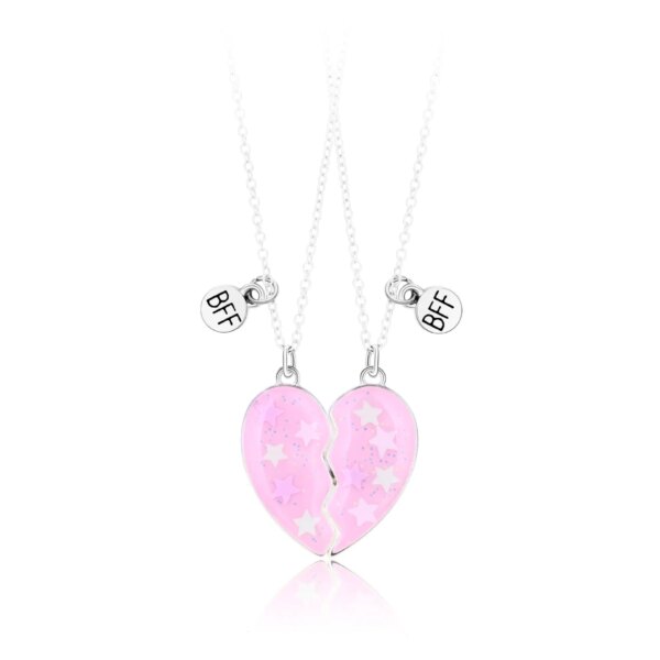 Collier en forme de cœur pour enfants, 2 pièces, mignon, pendentif meilleur ami, mode Couple, chaîne, bijoux d'amitié