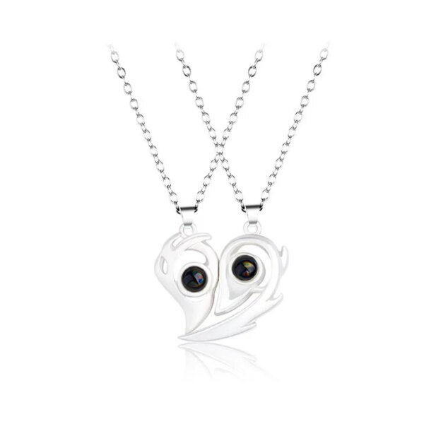 Collier de couple coeur magnétique pour femme, pull du jour de Léon JOFor, meilleur ami, amoureux, cadeau de fête de mariage, bijoux, 2 pièces