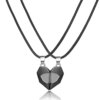 Collier de couple coeur magnétique pour femme, pull du jour de Léon JOFor, meilleur ami, amoureux, cadeau de fête de mariage, bijoux, 2 pièces