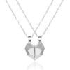 Collier de couple coeur magnétique pour femme, pull du jour de Léon JOFor, meilleur ami, amoureux, cadeau de fête de mariage, bijoux, 2 pièces