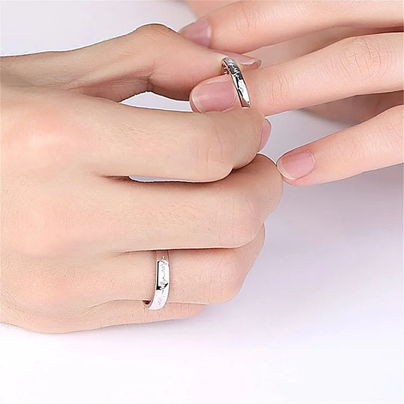 2 anneaux de luxe en Zircon pour femmes et hommes, amour sans fin, bague de fiançailles, charme, bijoux de saint-valentin