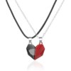 Collier d'attraction entre amoureux, 2 pièces, pendentif magnétique en forme de cœur pour hommes et femmes, bijoux d'anniversaire de la saint-valentin