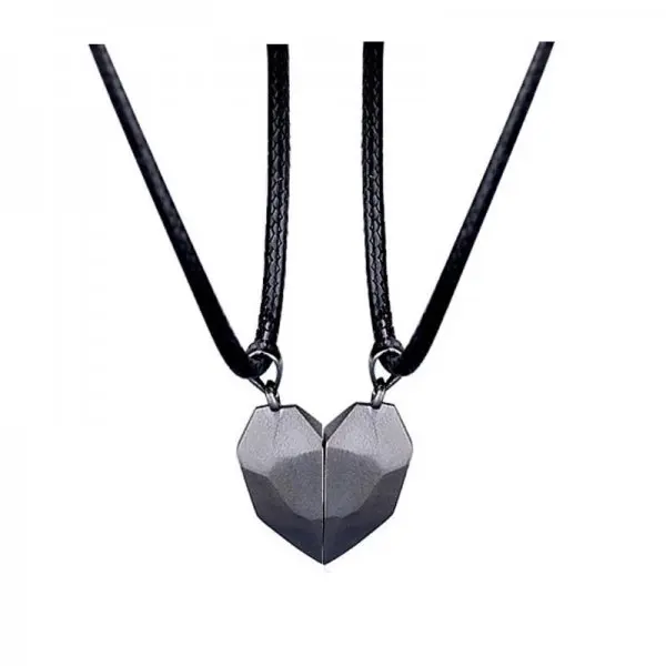 Collier d'attraction entre amoureux, 2 pièces, pendentif magnétique en forme de cœur pour hommes et femmes, bijoux d'anniversaire de la saint-valentin