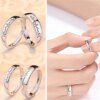 2 anneaux de luxe en Zircon pour femmes et hommes, amour sans fin, bague de fiançailles, charme, bijoux de saint-valentin