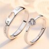 2 anneaux de luxe en Zircon pour femmes et hommes, amour sans fin, bague de fiançailles, charme, bijoux de saint-valentin