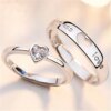 2 anneaux de luxe en Zircon pour femmes et hommes, amour sans fin, bague de fiançailles, charme, bijoux de saint-valentin