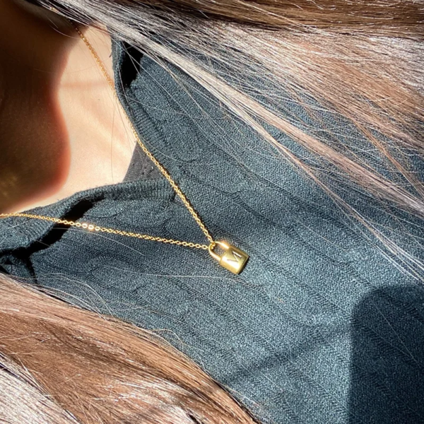 Collier Initial en Acier Inoxydable avec Cadenas et Lettre pour Femme, Bijoux, Cadeau de la ixdes Léons