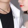 Collier de Couple magnétique pour amoureux, pendentif gothique Punk en forme de cœur pour hommes, bijoux de mariage, cadeau de saint valentin, 1 paire