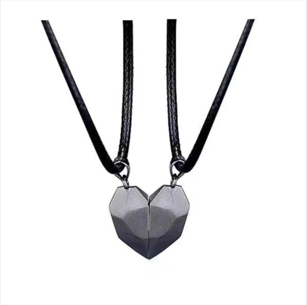 Collier de Couple magnétique pour amoureux, pendentif gothique Punk en forme de cœur pour hommes, bijoux de mariage, cadeau de saint valentin, 1 paire