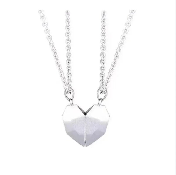 Collier de Couple magnétique pour amoureux, pendentif gothique Punk en forme de cœur pour hommes, bijoux de mariage, cadeau de saint valentin, 1 paire