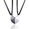Collier de Couple magnétique pour amoureux, pendentif gothique Punk en forme de cœur pour hommes, bijoux de mariage, cadeau de saint valentin, 1 paire