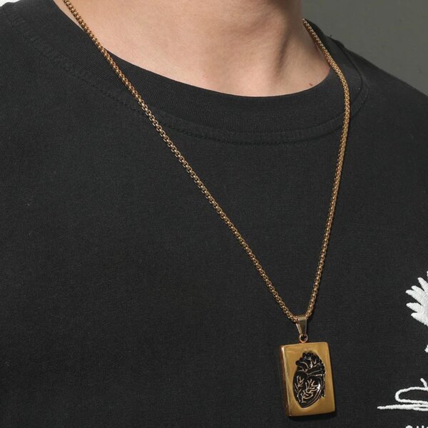 75220-1e8fb1.jpg Colliers pendentif coeur anatomique pour hommes et femmes, acier inoxydable, bijoux de couple, cadeau de puzzle, hip hop punk, présidence