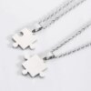 Collier avec pendentif en forme de Puzzle pour homme et femme, bijou de Couple en acier inoxydable, nouvelle mode, cadeau d'amitié, 1 paire