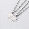 Collier avec pendentif en forme de Puzzle pour homme et femme, bijou de Couple en acier inoxydable, nouvelle mode, cadeau d'amitié, 1 paire