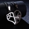 Collier avec pendentif en forme de Puzzle pour homme et femme, bijou de Couple en acier inoxydable, nouvelle mode, cadeau d'amitié, 1 paire