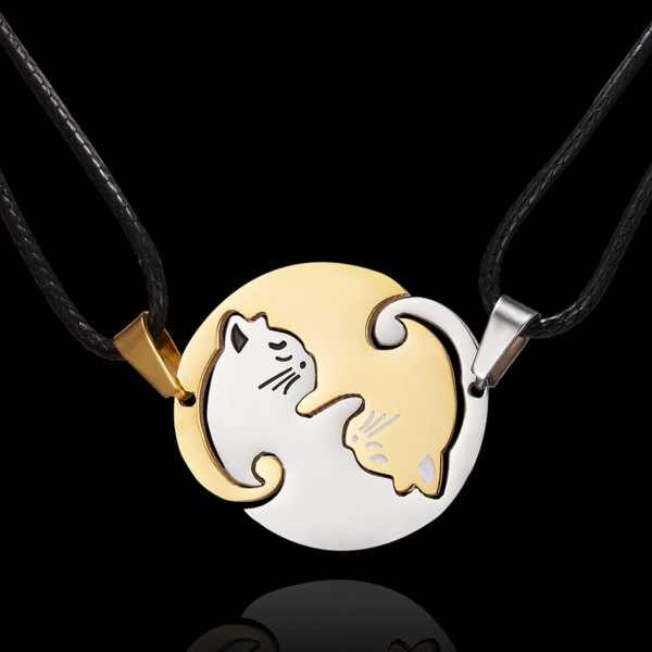 Collier avec pendentif en forme de Puzzle pour homme et femme, bijou de Couple en acier inoxydable, nouvelle mode, cadeau d'amitié, 1 paire