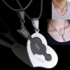 Collier avec pendentif en forme de Puzzle pour homme et femme, bijou de Couple en acier inoxydable, nouvelle mode, cadeau d'amitié, 1 paire