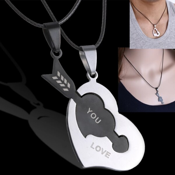 Collier avec pendentif en forme de Puzzle pour homme et femme, bijou de Couple en acier inoxydable, nouvelle mode, cadeau d'amitié, 1 paire