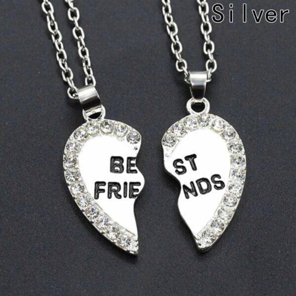 75306-9d825e.jpg Pendentif en biscuits demi-coeur d'amour, collier Best Friends, cadeau de navire de chia, nouveau, 1 paire