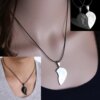 Collier de Couple noir en acier inoxydable, bijoux en cœur brisé, pendentifs gravés, amour, saint valentin