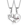 Collier romantique en forme de cœur pour femme, pendentif clé en cristal, bijoux d'amour, mode puzzle, couples
