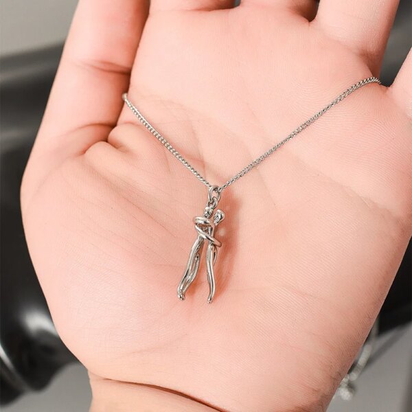 75352-2dde0d.jpg Collier à breloques pour Couple, pendentif pour amoureux ensemble pour toujours, placage en métal, Style amour, bijoux cadeau pour femme et maman