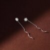 boucle d oreille chaine en argent regardé 925 véritable pour femme, bijoux fins classiques, carré, étoile
