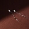 boucle d oreille chaine en argent regardé 925 véritable pour femme, bijoux fins classiques, carré, étoile