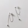 75400-697809.jpg boucle d oreille chaine de perles rondes, couleur argent, minimaliste, texturées, élégantes, bijoux féminins
