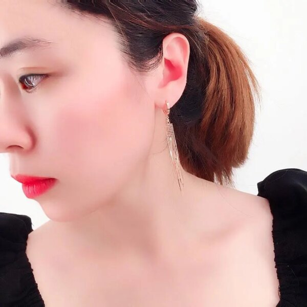 75408-61779a.jpg boucle d oreille chaine pendantes en or rose pour femme, bijoux de mariage classiques