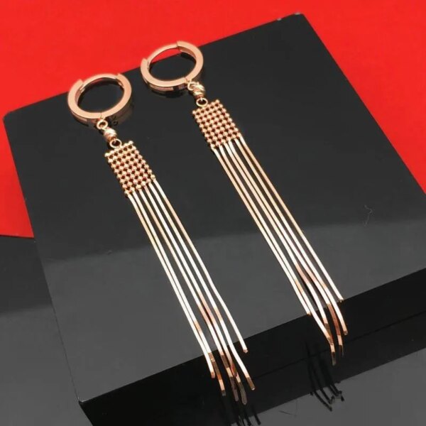 75408-f451f0.jpg boucle d oreille chaine pendantes en or rose pour femme, bijoux de mariage classiques